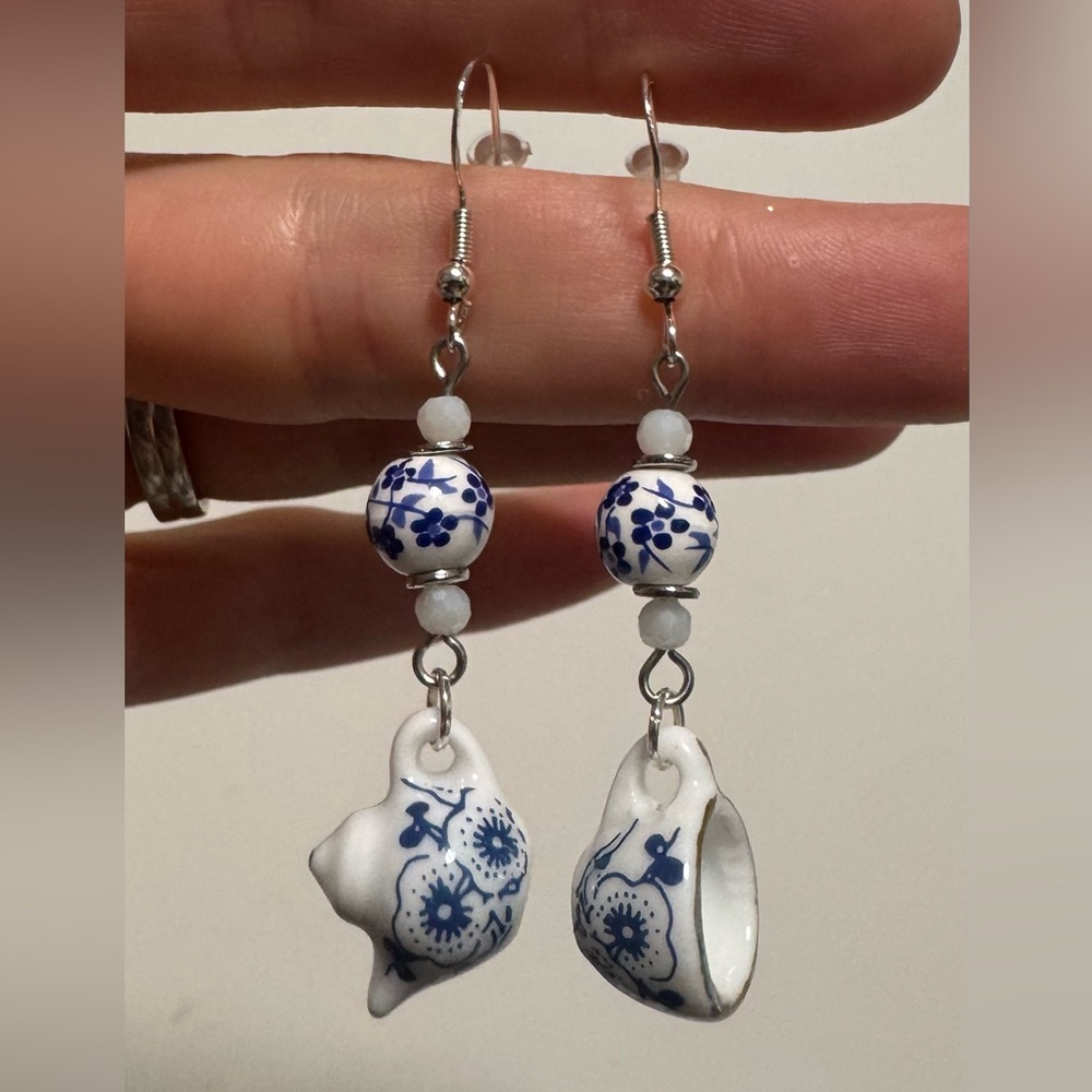 Blue and White Teacup / Teapot Earrings